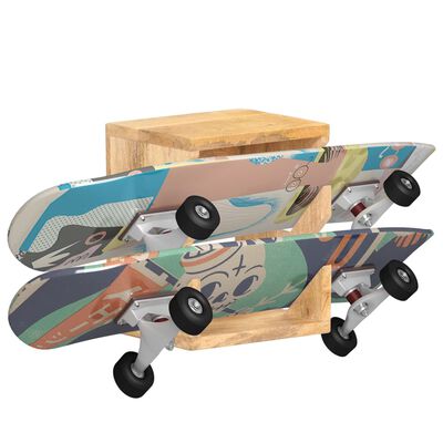 vidaXL Zidni držač za skateboarde 25 x 20 x 30 cm masivno drvo manga