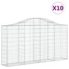 vidaXL Lučne gabionske ko&scaron;are 10kom 200x30x100/120cm pocinčano željezo