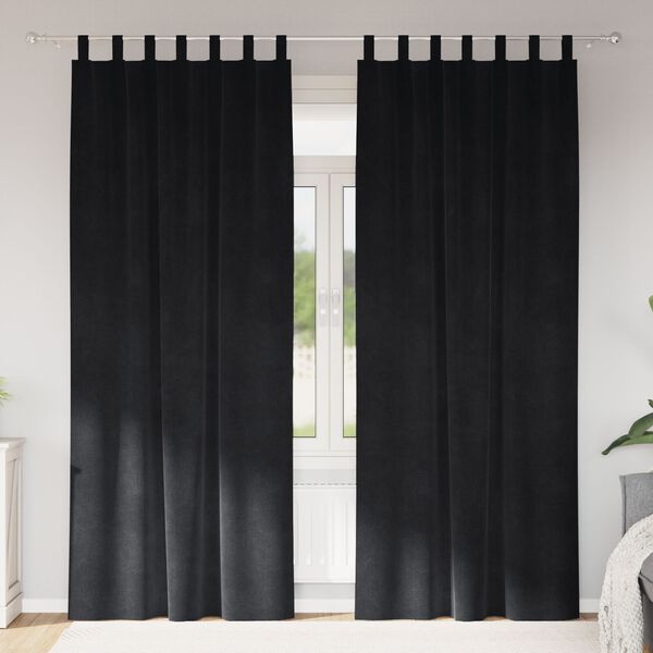 vidaXL Zavjese za zamračivanje 2 pcs Crna 140 x 245 cm Bar&scaron;un