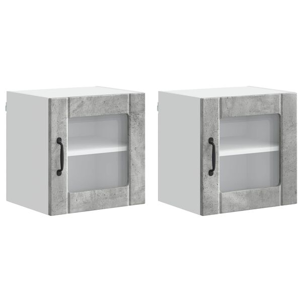 vidaXL Kuhinjski ormarić Lucca 2 pcs Betonski sivi 40 x 31 x 40 cm