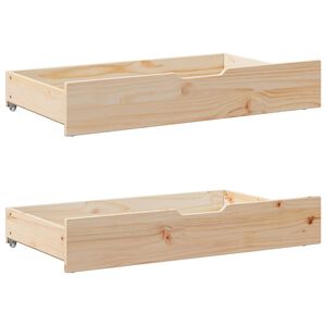 vidaXL Ladice ispod kreveta s kotačima 2 kom 90x55x17 cm od borovine
