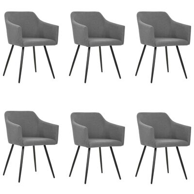 vidaXL Blagovaonske stolice od tkanine 6 kom svjetlosive