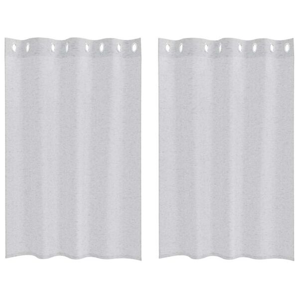 vidaXL Voile zavjesa 2 pcs Svijetlo siva 140 x 140 cm Poliester