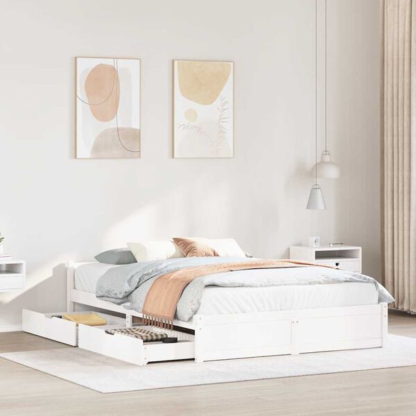 vidaXL Okvir kreveta bez madraca bijeli 120 x 200 cm masivna borovina