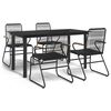 vidaXL 5-dijelni vrtni blagovaonski set od PVC ratana crni