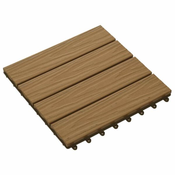 vidaXL Pločice za decking 3D Dizajn 11 pcs Tikovina 30 x 30 cm