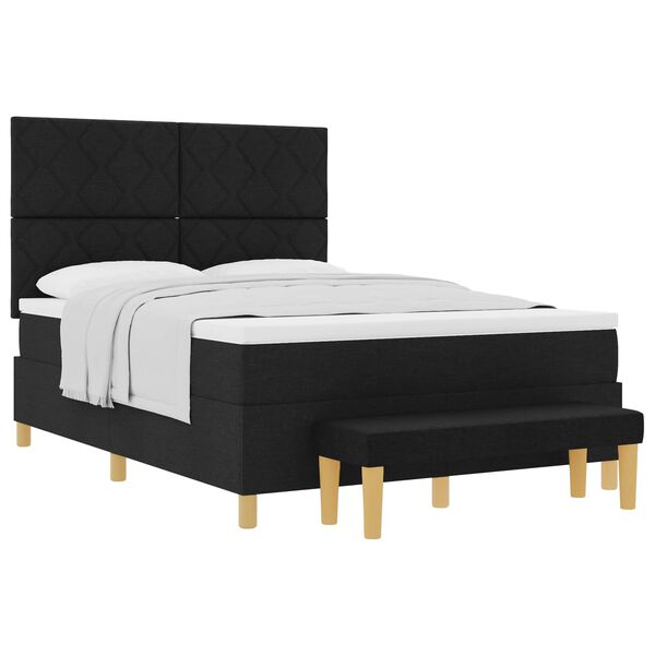 vidaXL Krevet s opruga kutije s madracem Crna 160 x 200 cm tkanina