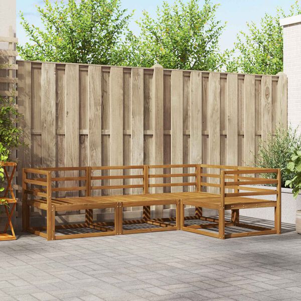 vidaXL Set vanjskih sofa 4 pcs Prirodna Čvrsto drvo akacije