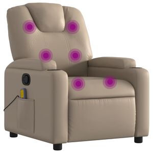 vidaXL Masažni naslonjač od umjetne kože boja cappuccina