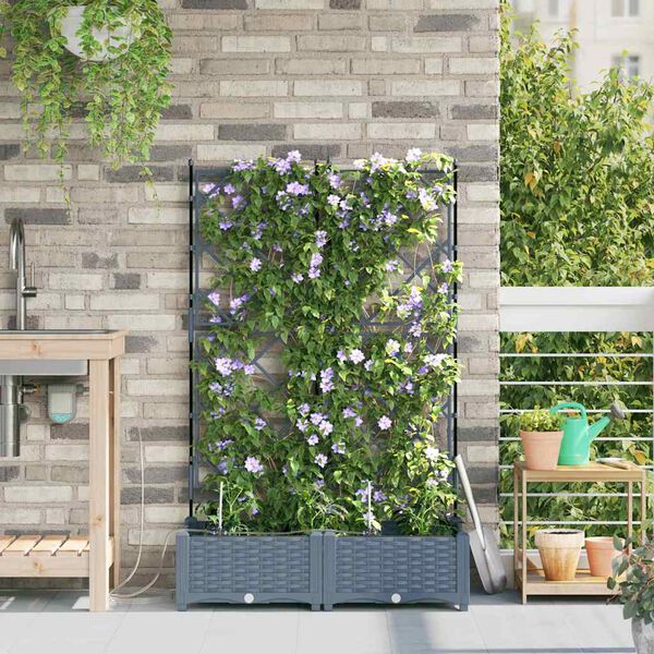 vidaXL Vrtna saksija 2 pcs Svijetlo siva Čelik