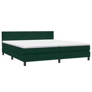 vidaXL Box Spring krevet s madracem tamno zeleni 180x220 cm bar&scaron;un