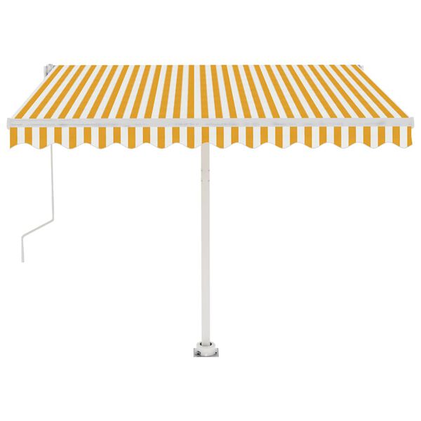 vidaXL Samostojeća automatska tenda 350 x 250 cm žuto-bijela