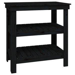 vidaXL Radni stol crni 78,5 x 50 x 80 cm od masivne borovine