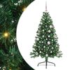 vidaXL Umjetno predsvijetljeno božićno drvce Zelena 150 cm PVC