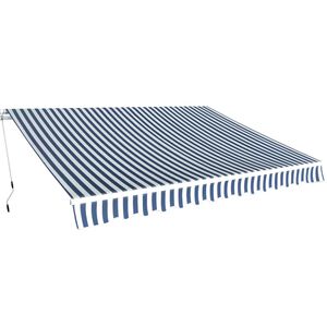 vidaXL Sklopiva tenda na ručno upravljanje 350 cm crno-bijela