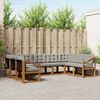 vidaXL Set vanjskih sofa s jastukom 9 pcs Prirodna i svijetlo siva