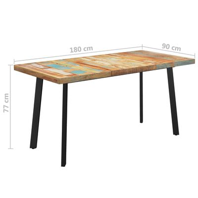 vidaXL Blagovaonski stol s V-nogama 180x90x77 cm od obnovljenog drva