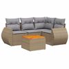 vidaXL 5-dijelni vrtni set sofa s jastucima bež od poliratana