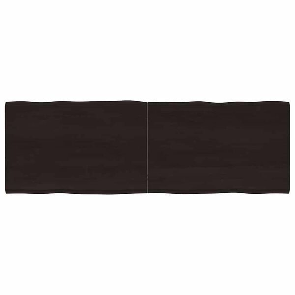vidaXL Stolna ploča tamnosmeđa 180x60x(2-4) cm obrađena hrastovina