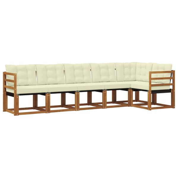 vidaXL Set vanjskih sofa s jastukom 6 pcs Prirodna i krem