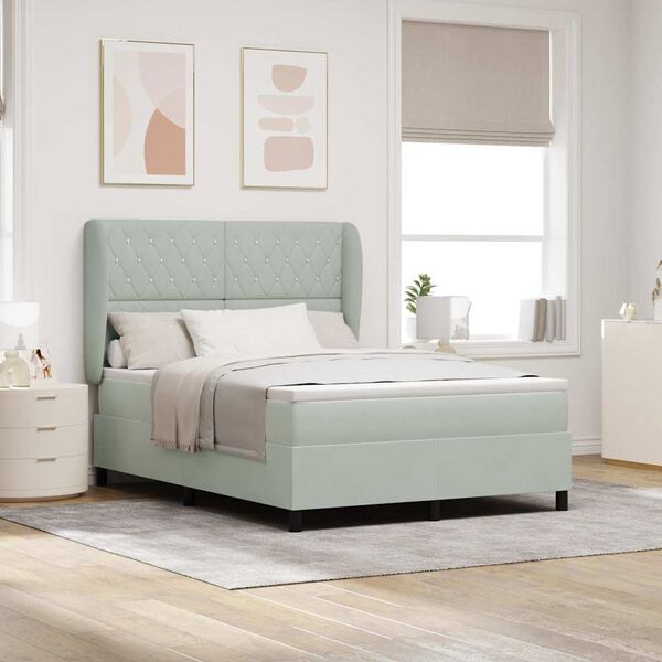 vidaXL Krevet s opruga kutije Svijetlo siva 200 x 160 cm Bar&scaron;un