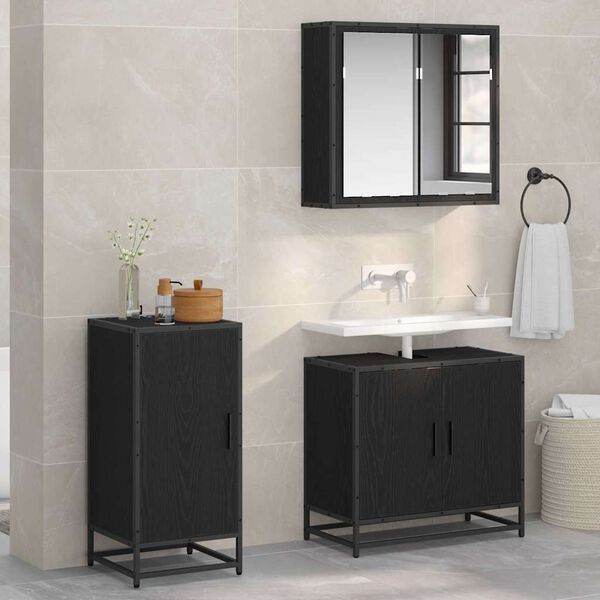 vidaXL Kreveta Crni hrast 35,5 x 35 x 76 cm