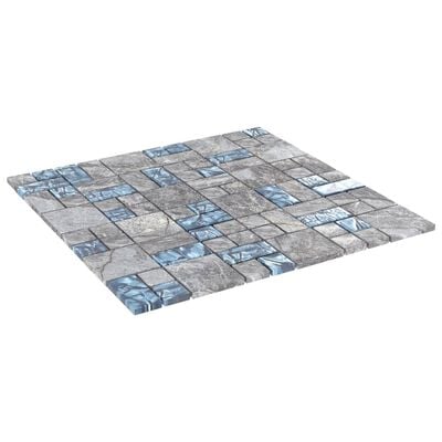 vidaXL Pločice s mozaikom 11 kom sivo-plave 30 x 30 cm staklene