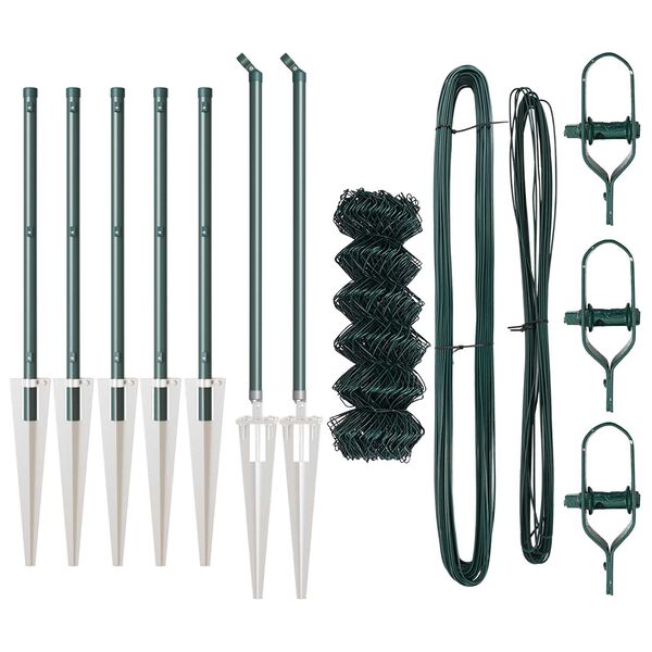 vidaXL Stup za ogradu Zelena 10 x 0,4 m (mreža 40 x 40 mm) Čelik i PVC