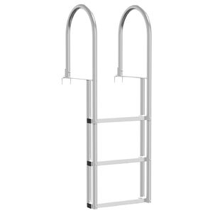 vidaXL Ljestve za dok s 3 koraka Srebrno 45 x 11,5 x 134 cm Aluminij