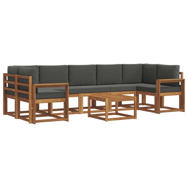 vidaXL Set vanjskih sofa s jastukom 8 pcs Prirodna i antracit