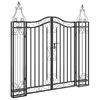 vidaXL Vrtna vrata crna 121 x 8 x 120 cm od kovanog željeza