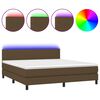 vidaXL Krevet box spring s madracem LED tamnosmeđi 160x200 cm tkanina