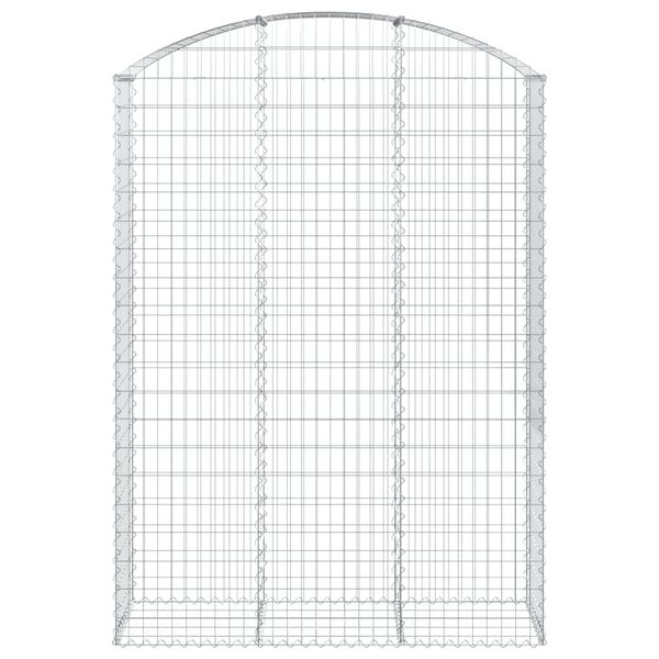 vidaXL Gabionska ko&scaron;ara s lukom 150x50x200/220 cm pocinčano željezo