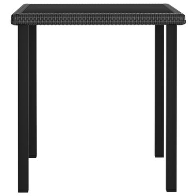 vidaXL Vrtni blagovaonski stol crni 70 x 70 x 73 cm od poliratana