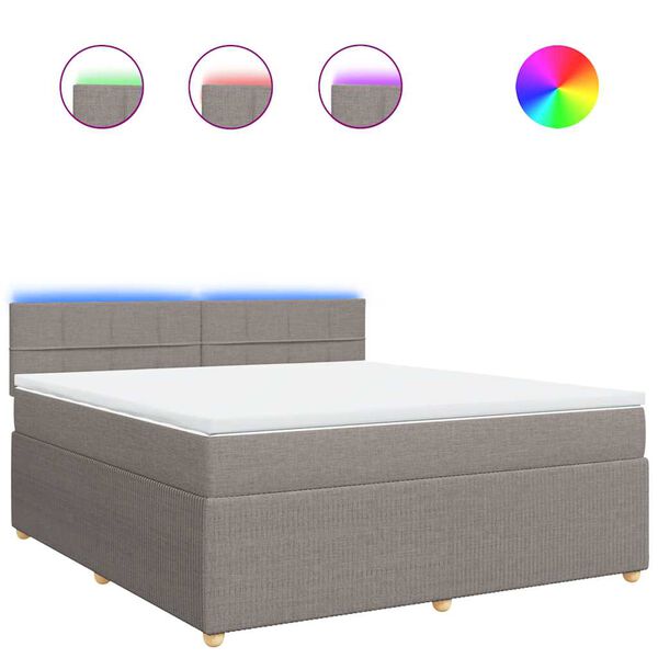 vidaXL Krevet s oprugama i madracem smeđesivi 180x200 cm tkanina