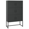 vidaXL Visoka komoda crna 80 x 35 x 135 cm čelična