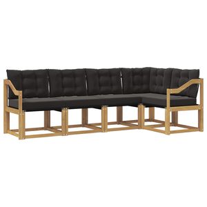 vidaXL Set vanjskih sofa 5 kom. Bijela i crna