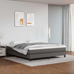 vidaXL Madrac s džepičastim oprugama srednje tvrdoće sivi 180x200x20cm od umjetne kože