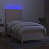 vidaXL Krevet box spring s madracem LED krem 80 x 200 cm od tkanine