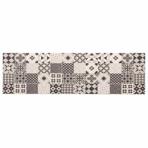 vidaXL Kuhinjski Tepih sivi mozaik 150 x 45 cm 100% poliamid