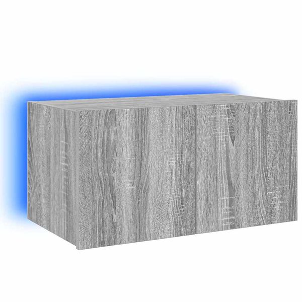 vidaXL Zidni TV ormarić s LED svjetlima boja hrasta 60x35x31 cm