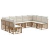 vidaXL Set vanjskih sofa s jastukom 9 pcs Prirodna Poliester