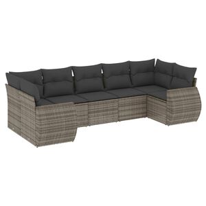 vidaXL 7-dijelni set vrtnih sofa sivi od poliratana