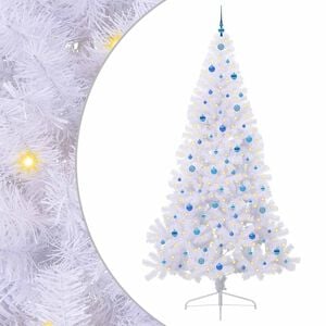 vidaXL Umjetno božićno drvce s stalakom Bijelo 240 cm PVC i čelik