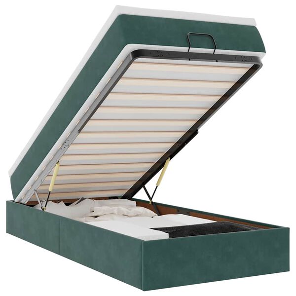 vidaXL Okvir kreveta s madraca tamnozeleni 90x200cm bar&scaron;unasti