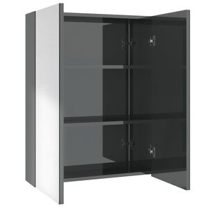 vidaXL Kupaonski ormarić s ogledalom 60x15x75 cm MDF siva bijeli
