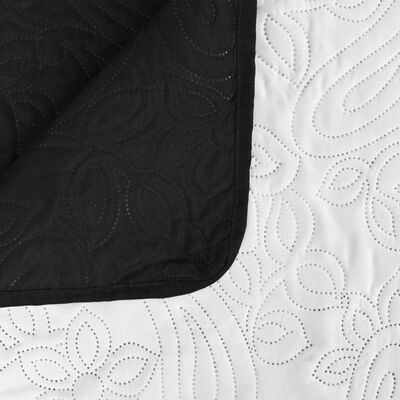 vidaXL Dvostrani prošiveni prekrivač 230x260 cm crno bijeli