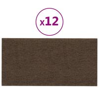vidaXL Zidne ploče od tkanine 12 kom smeđe 30 x 15 cm 0,54 m²