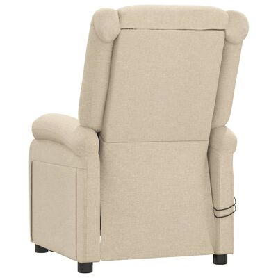 vidaXL Električna masažna fotelja od tkanine krem