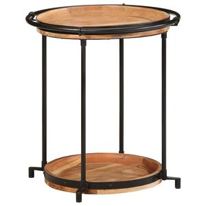 vidaXL Pomoćni stolić Ø55x60 cm puno drvo bagrem